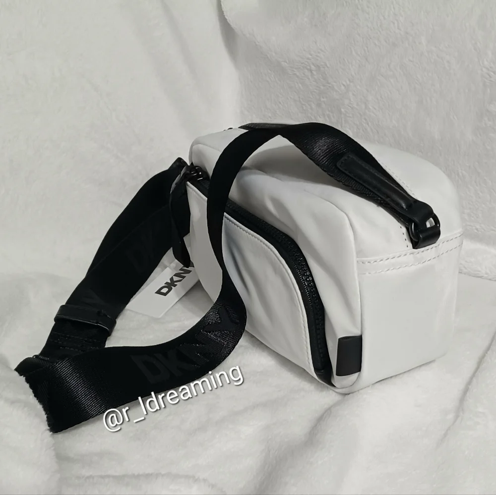 NWT DKNY Camera White and Black Crossbody Bag